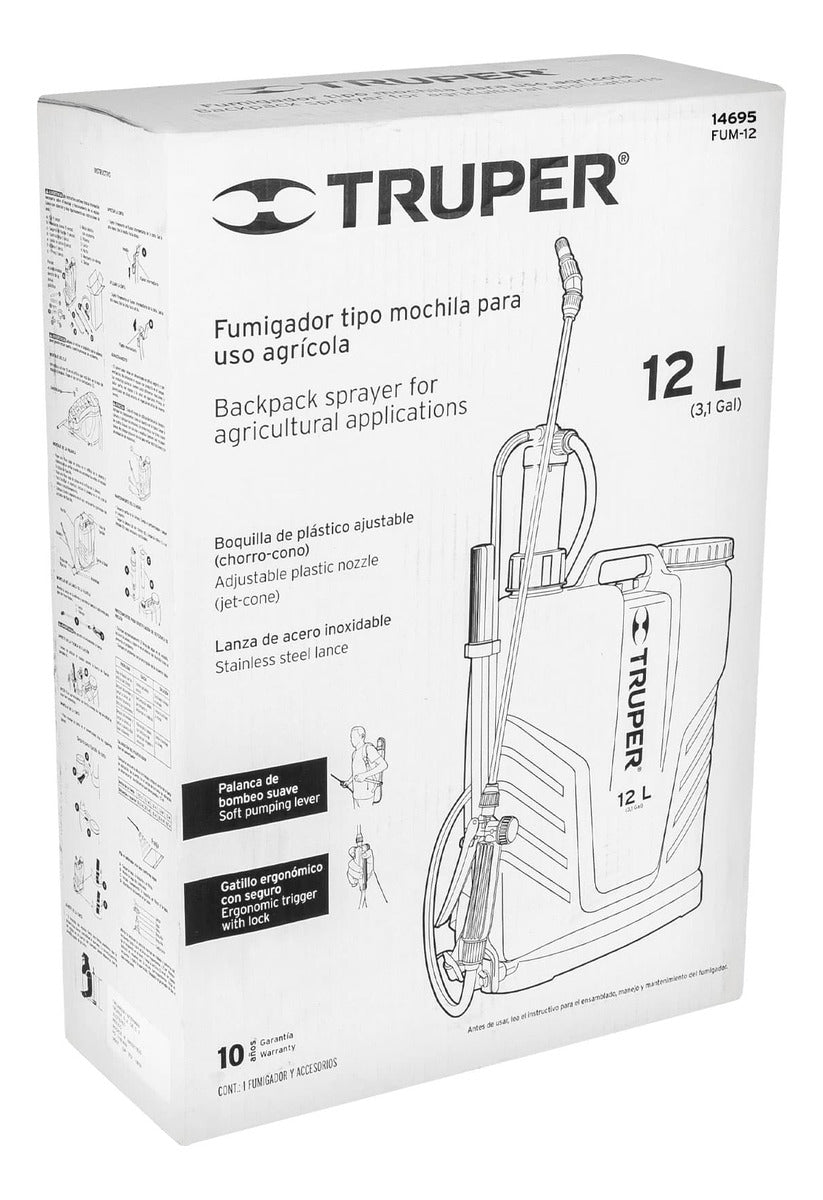 Fumigador De 12 L Manual De Mochila, Truper