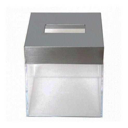 Porta Kleenex Cuadrado De Pvc Y Acero Transparente Namaro