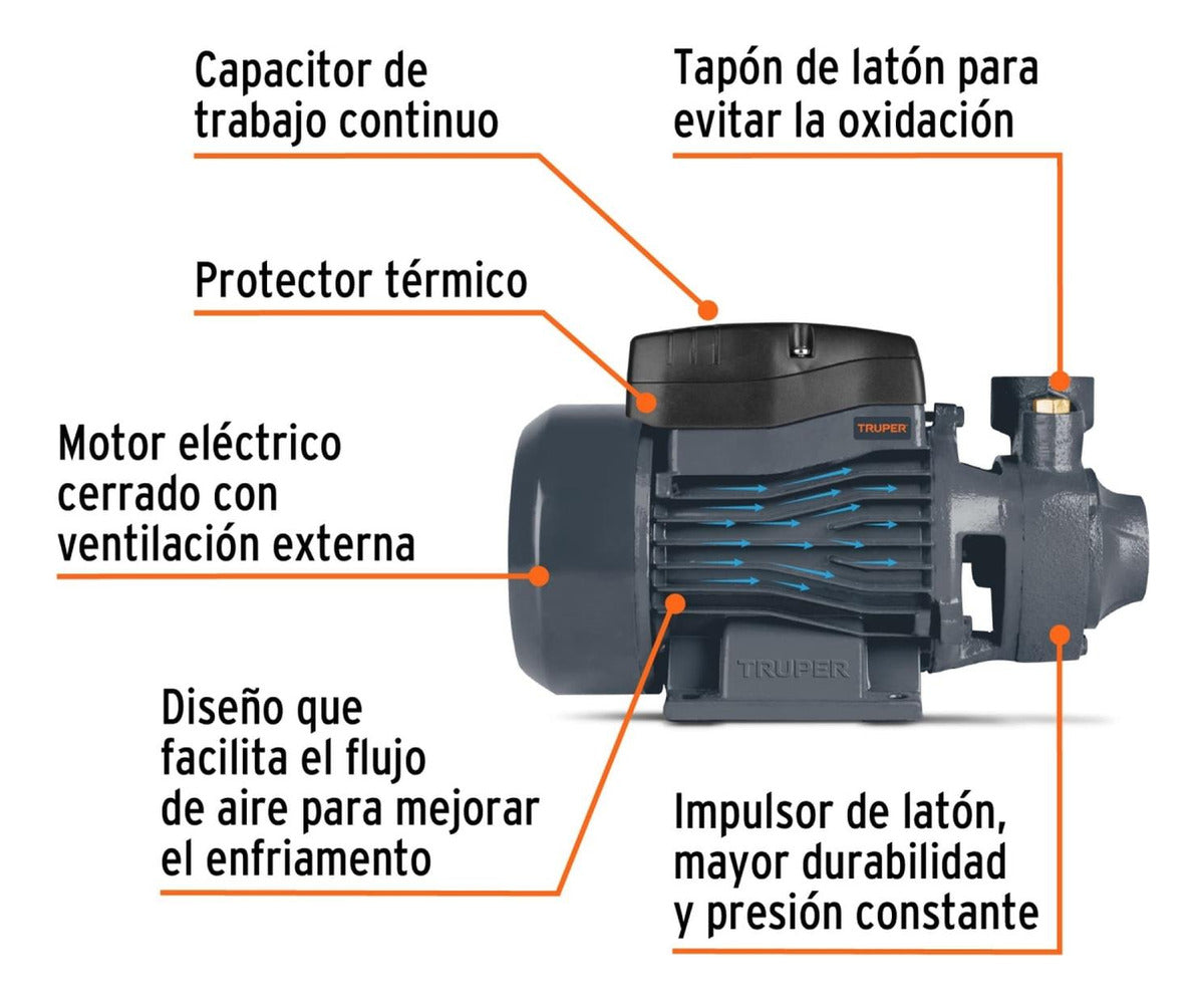Bomba Para Agua Periférica 1/2 Hp Truper 12111