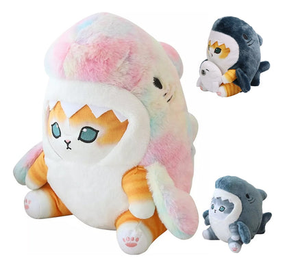 Gato Gatito Michi De Peluche Kawaii Con Disfraz Diseños 22cm