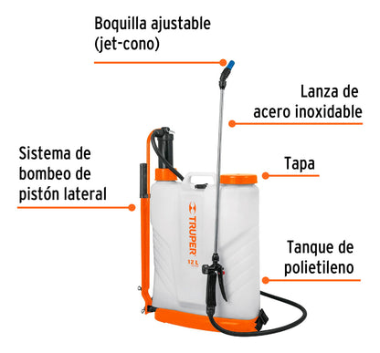 Fumigador De 12 L Manual De Mochila, Truper