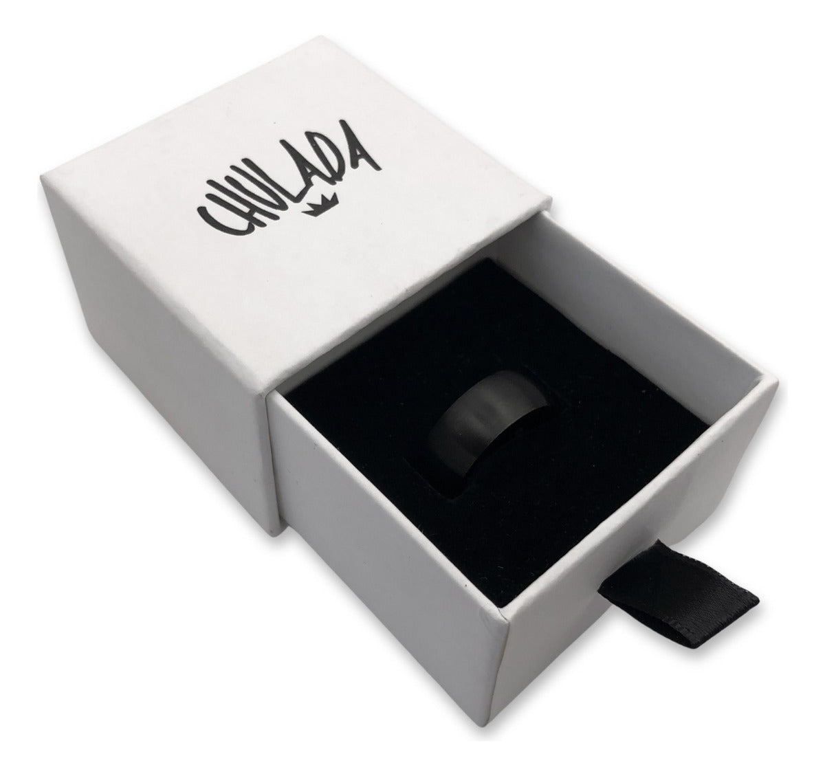 Anillo Chulada, Negro Puro, 100% Titanio, P0005