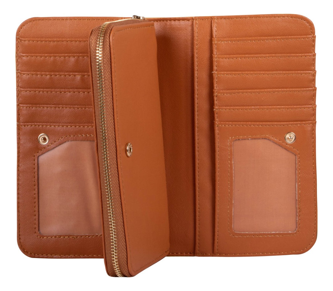 Cartera Mujer Wallet Crabtree E3436 Color Ocre Original