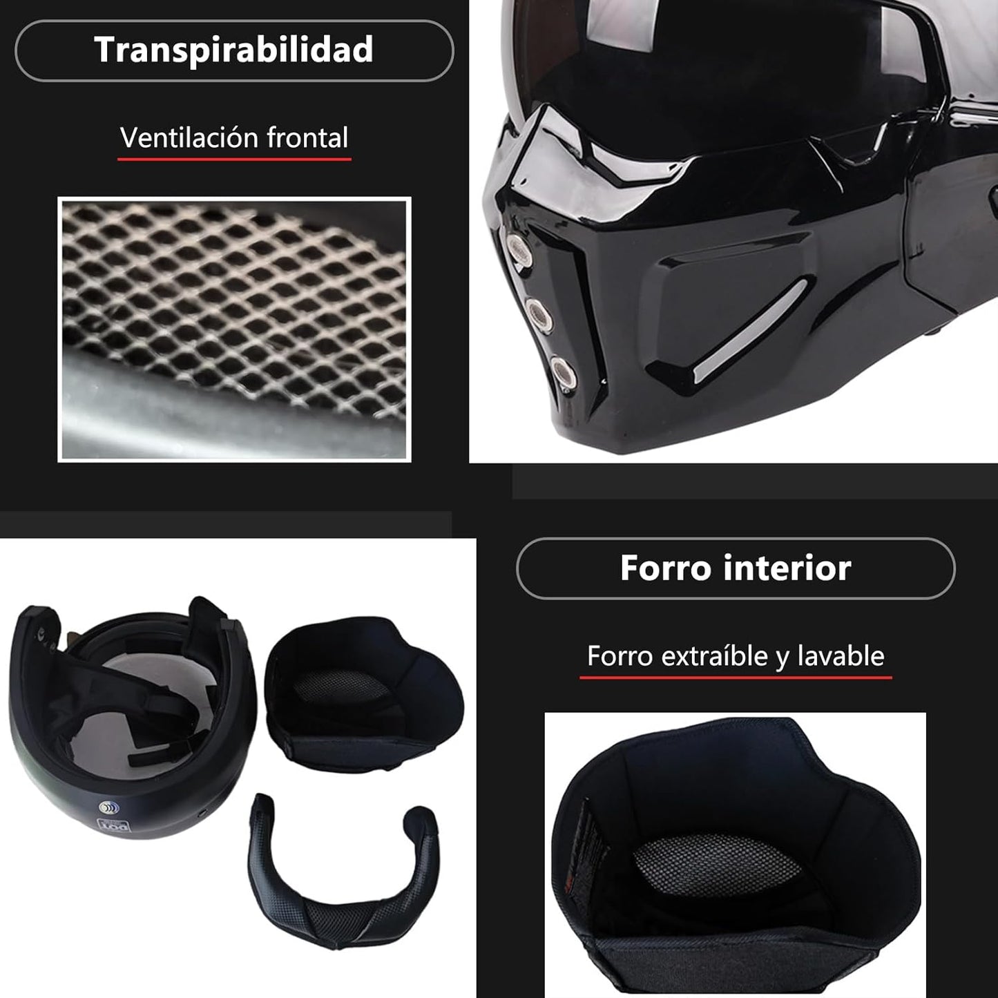 Guantes + Casco Motocicleta