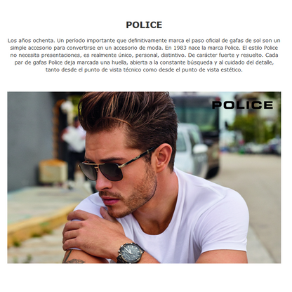 Lentes Oftálmicos Police Hombre Armazón Rectangular Havana