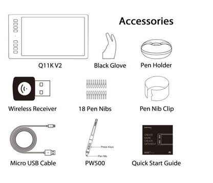 Tableta Digitalizadora Huion Inspiroy Q11k Coneccion Wireles