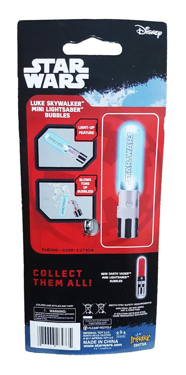 Burbujas Star Wars Mini Sable Laser Con Luz